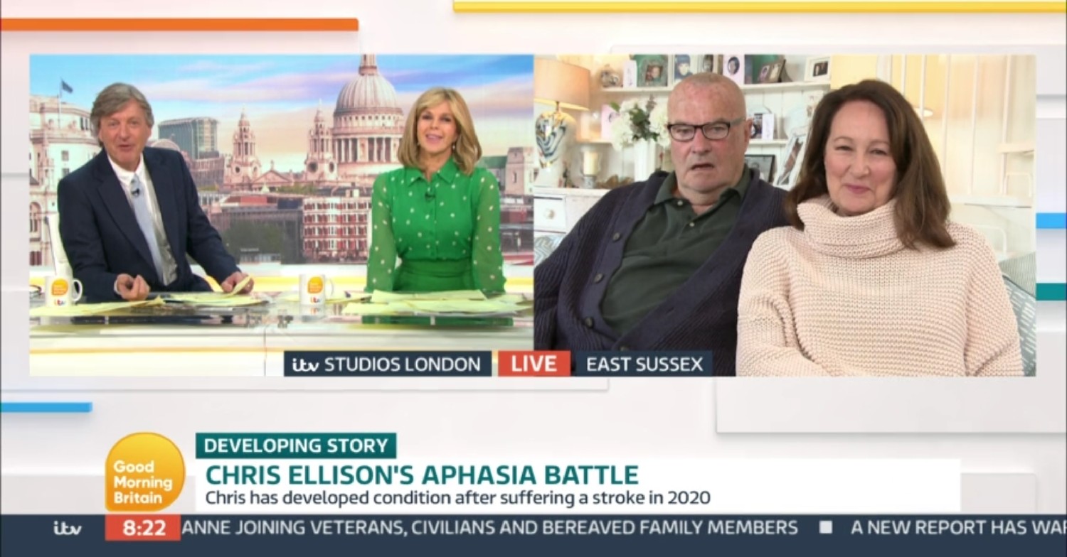 Richard Madeley and Kate Garraway speaking to Chris Ellison and his wife Anita on GMB today