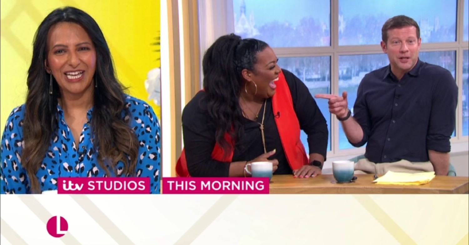 Ranvir Singh, Alison Hammond, Dermot O'Leary speaking via live link on This Morning