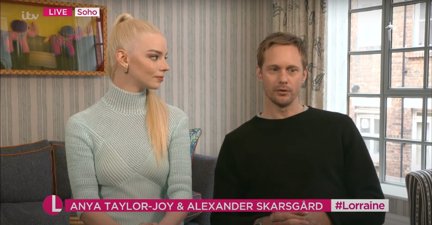 Anya Taylor-Joy and Alexander Skarsgard on Lorraine on April 5, 2021