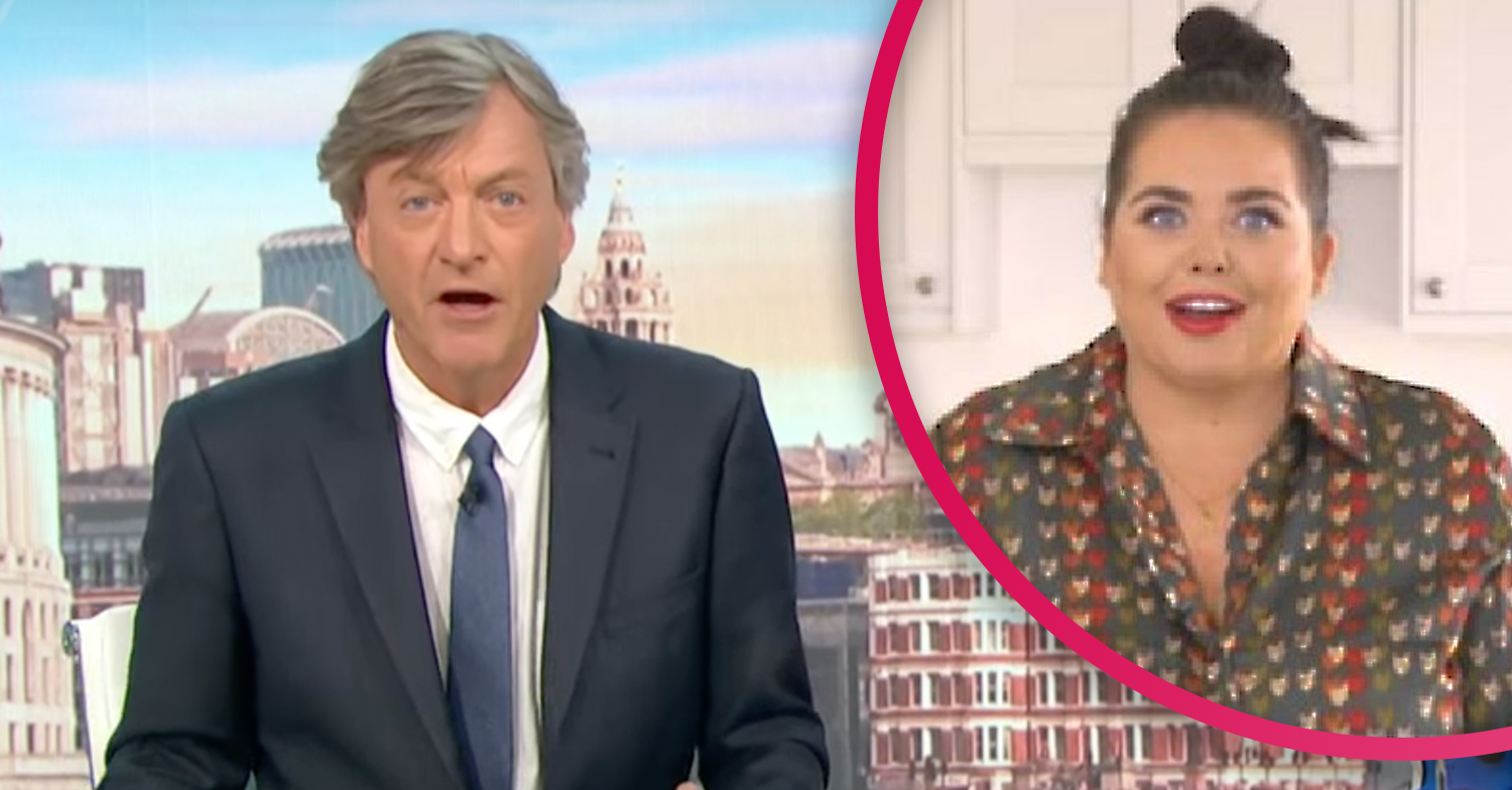 Richard Madeley questioning a shocked looking Scarlett Moffatt