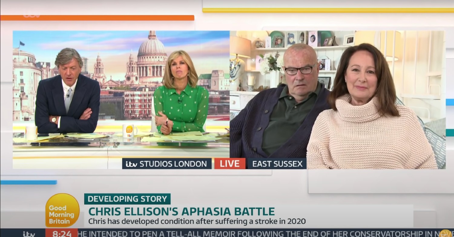 Richard Madeley and Kate Garraway speaking to Anita and her husband Chris Ellison via video link on GMB 