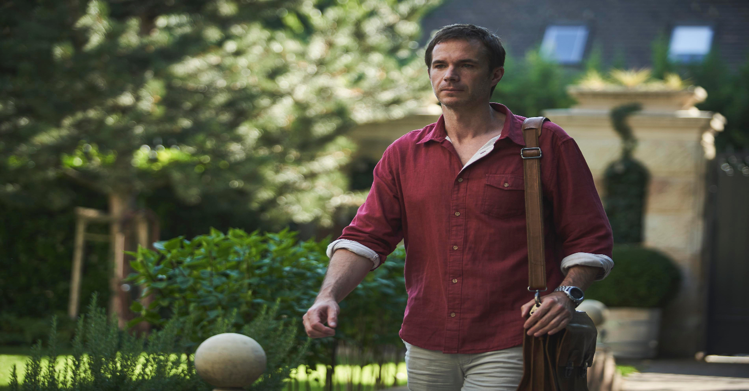 James Alden - played by James D'arcy strolling through a park in Deadline from Channel 5