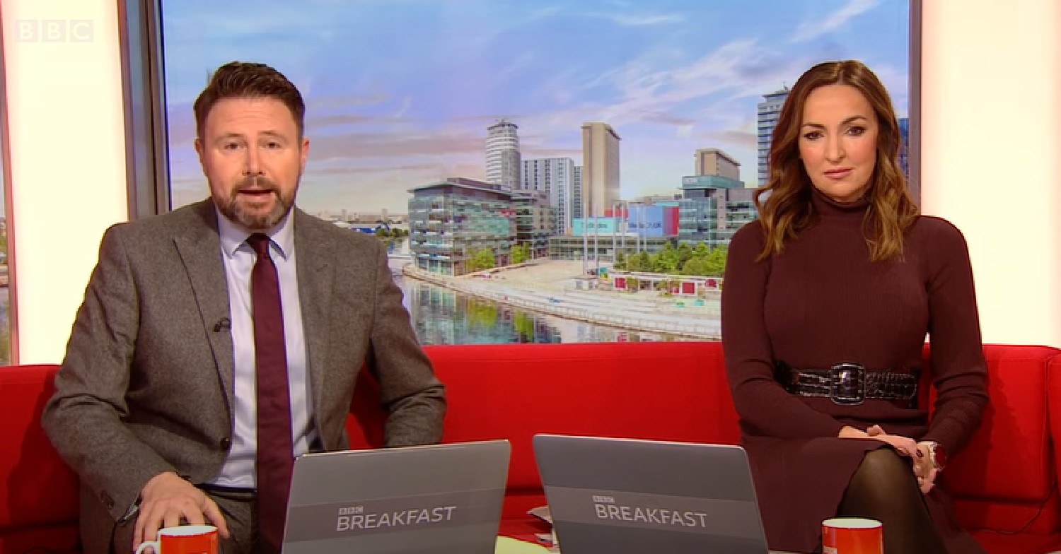 Jon Kay and Sally Nugent on BBC Breakfast in December 2021