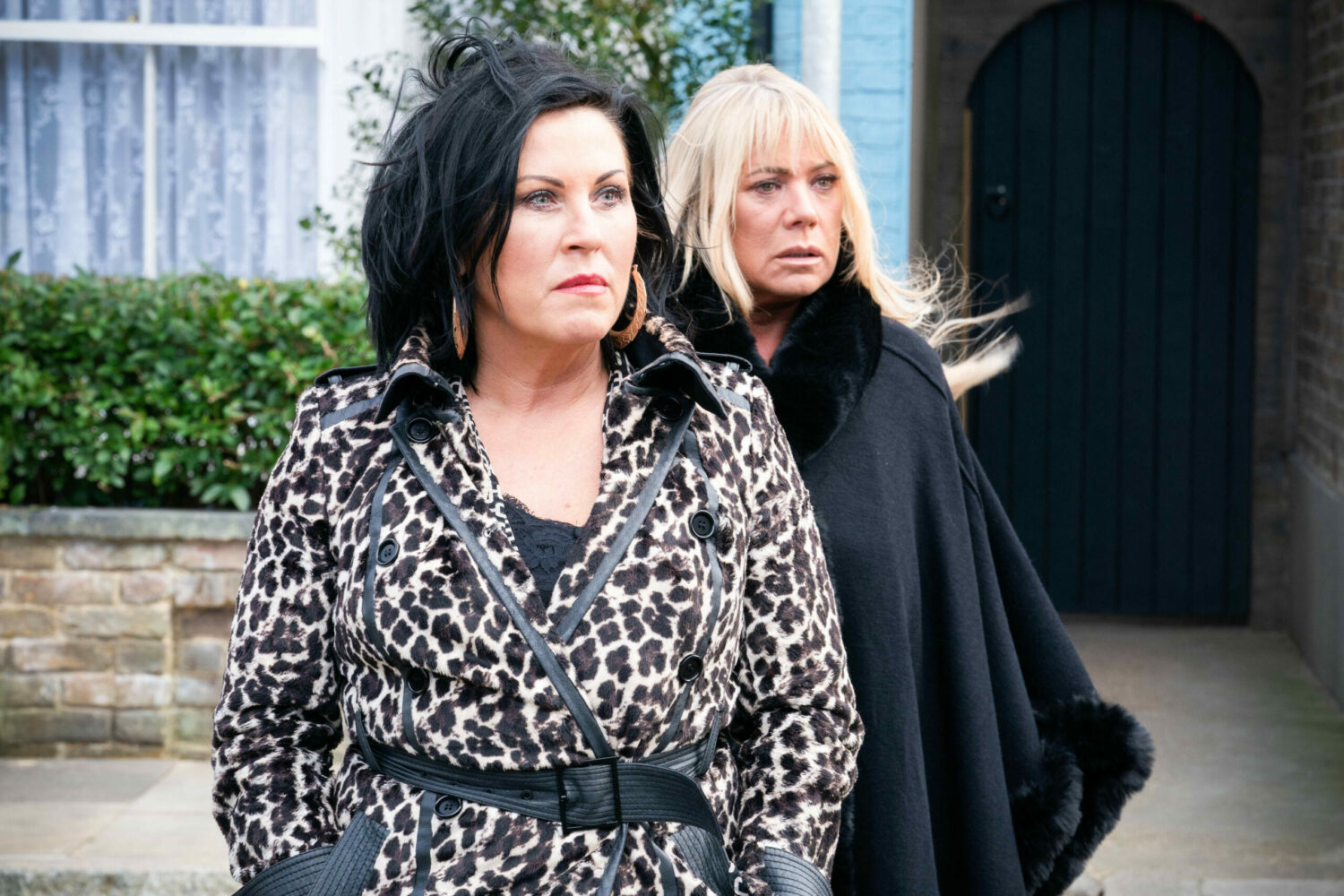 Kat Slater and Sharon Watts are not pleased to see Sam Mitchell return