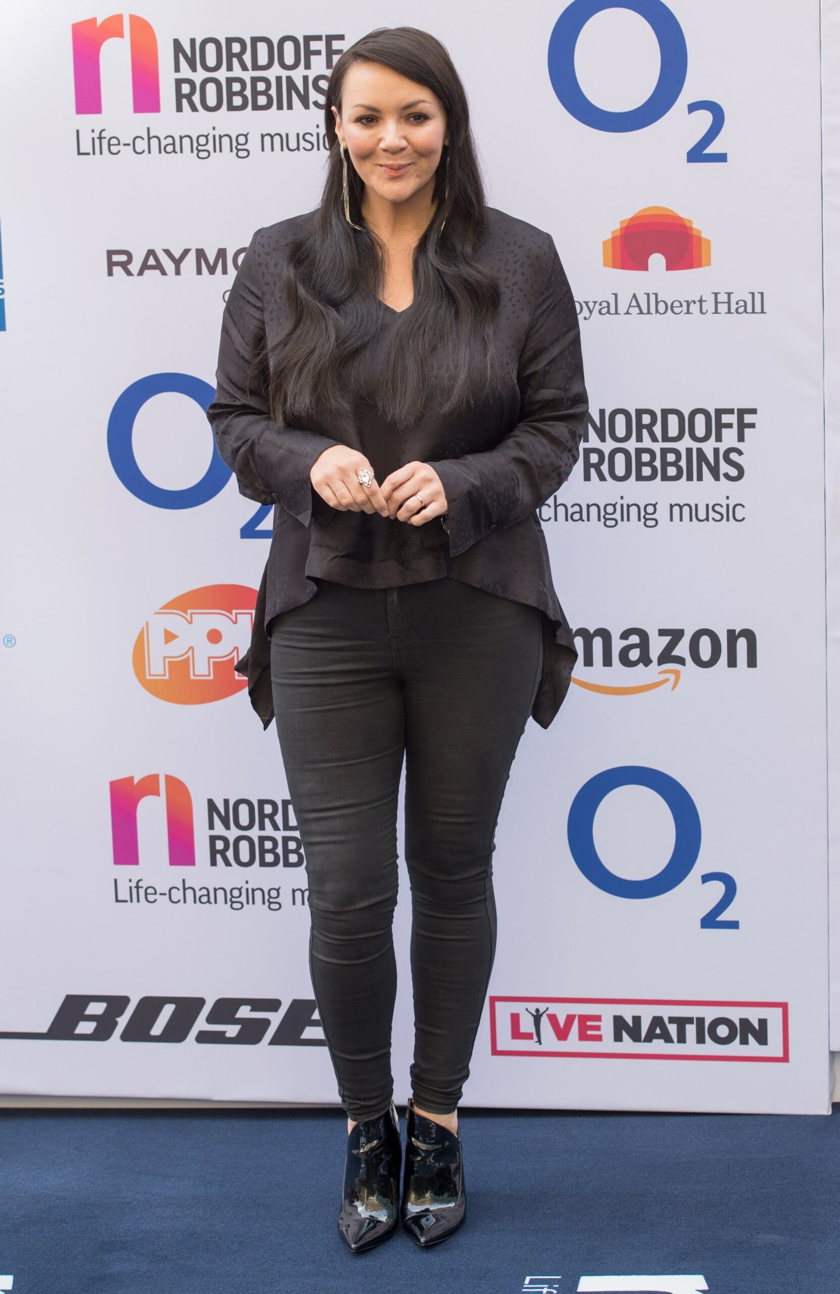 Martine McCutcheon in all black outfit at event