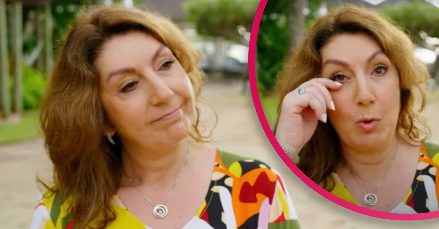 Jane McDonald looking sad in St Lucia