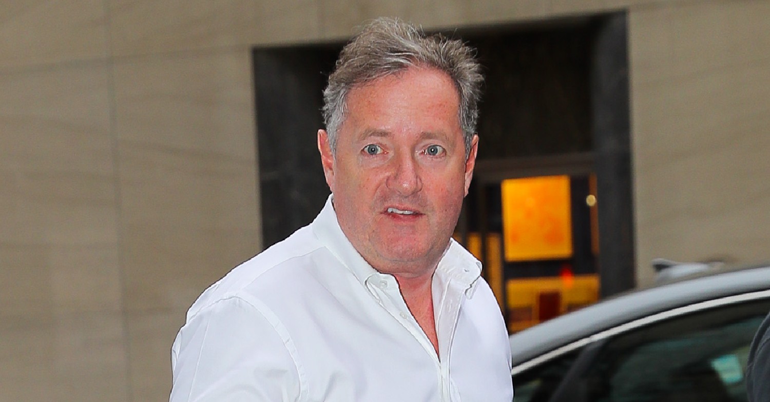 Piers Morgan wearing white shirt during outing