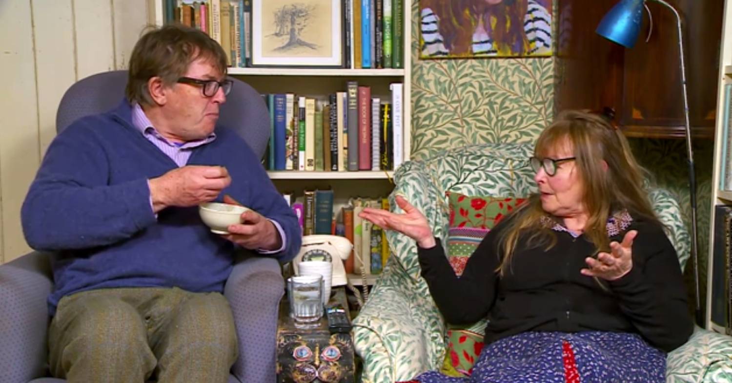Gogglebox stars Giles and Mary speaking on the show