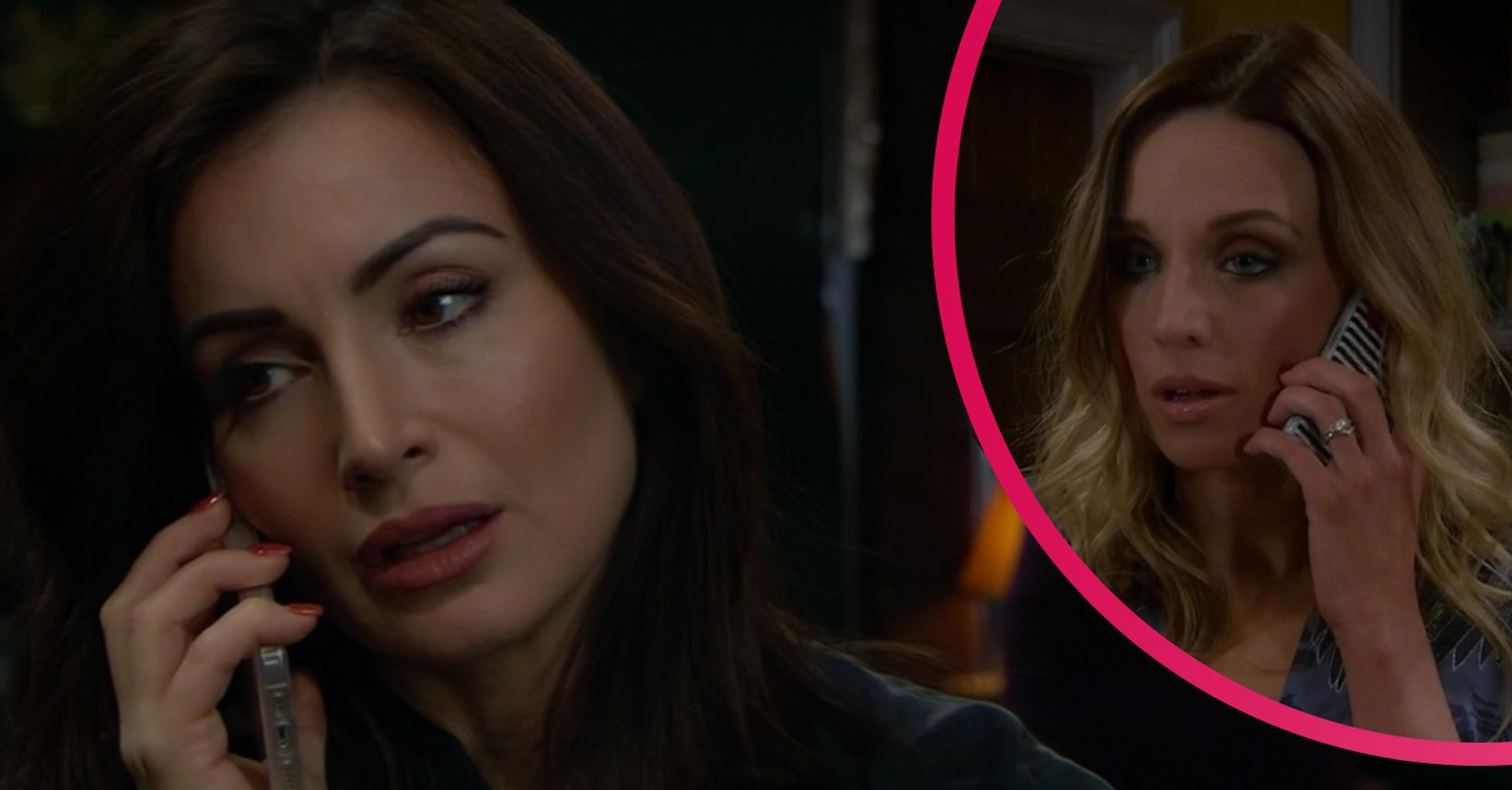 Emmerdale Andrea and Leyla on the phone