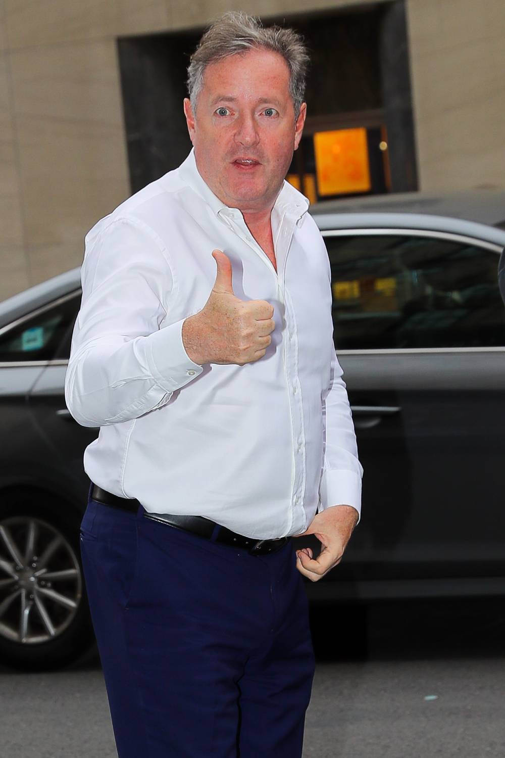 Piers Morgan gives the thumbs up