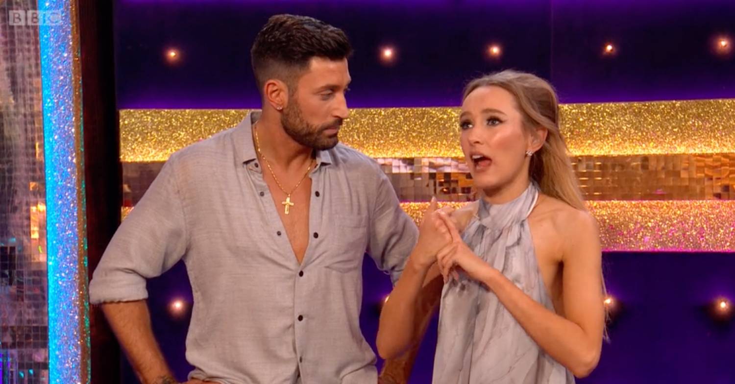 Strictly star Rose Ayling-Ellis with Giovanni Pernice looking on