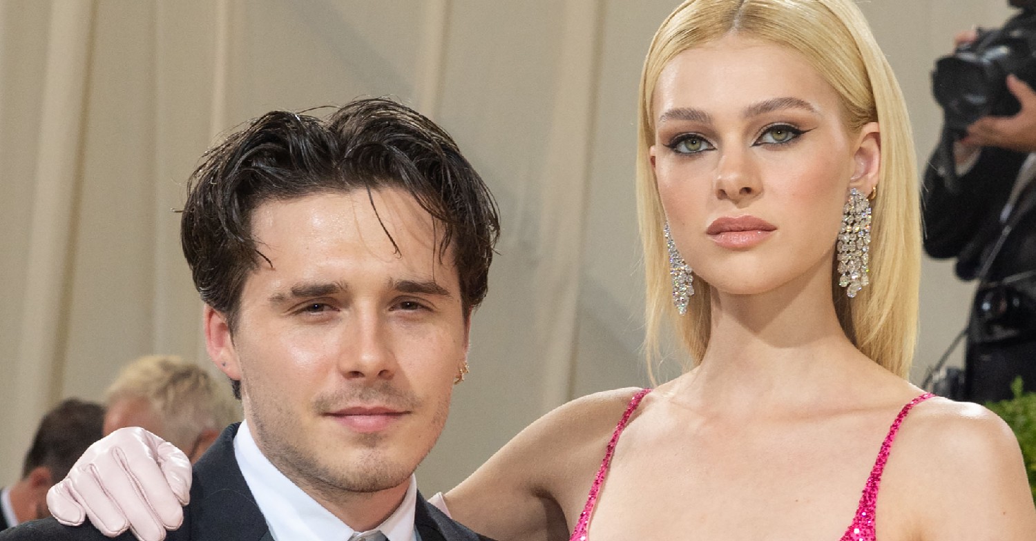 Brooklyn Beckham and Nicola Peltz pose for camera at Met Gala