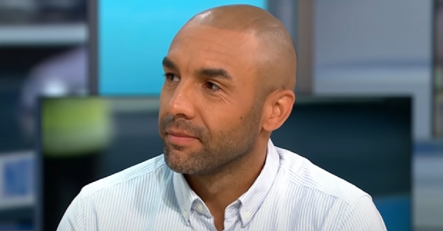 Alex Beresford in white shirt on Good Morning Britain