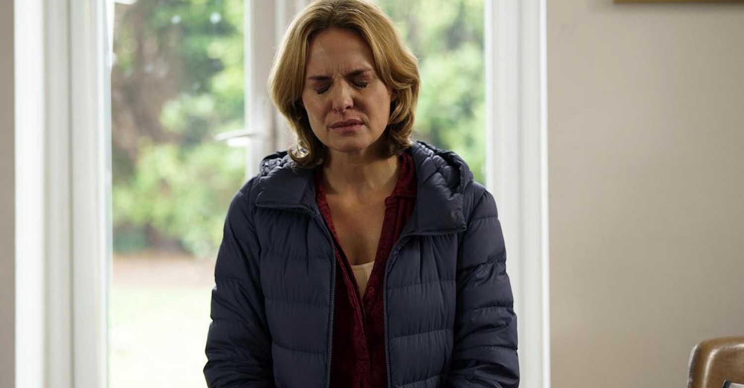 Leanne Best as Jenny in Compulsion on Channel 5 looking very distressed