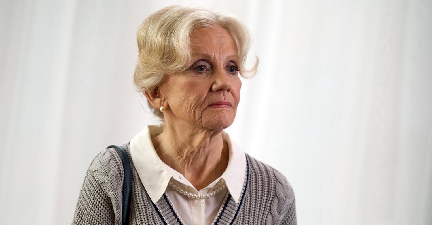 Hayley Mills looking stony faced as a loan shark in Compulsion on Channel 5