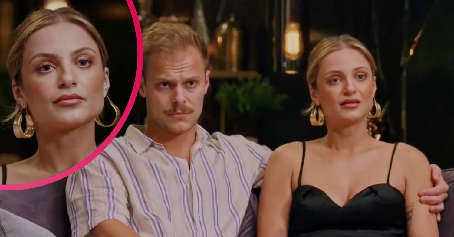 Domenica and Jack frowning on Married At First Sight Australia
