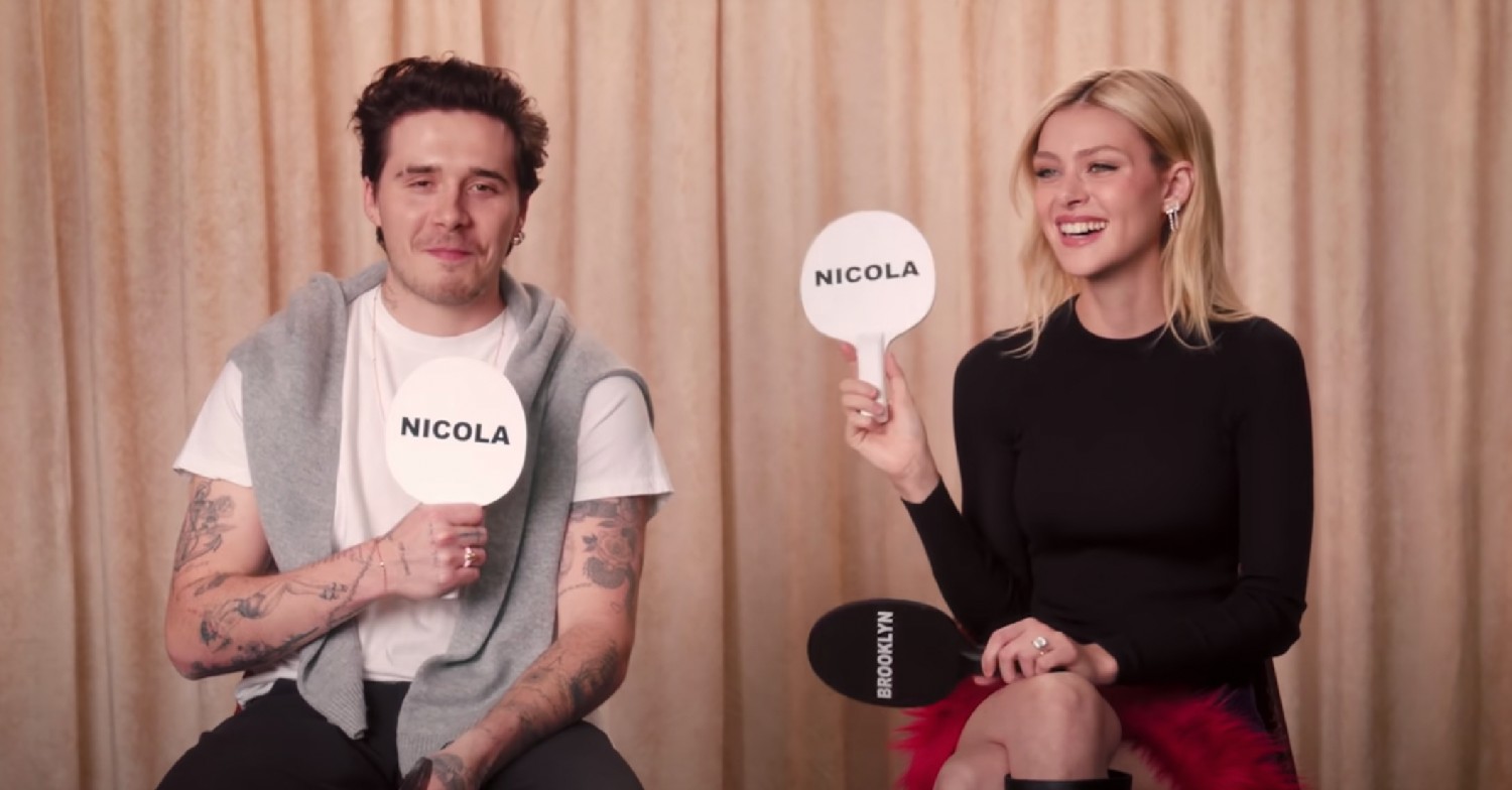 Brooklyn Beckham and Nicola Peltz during a game on YouTube