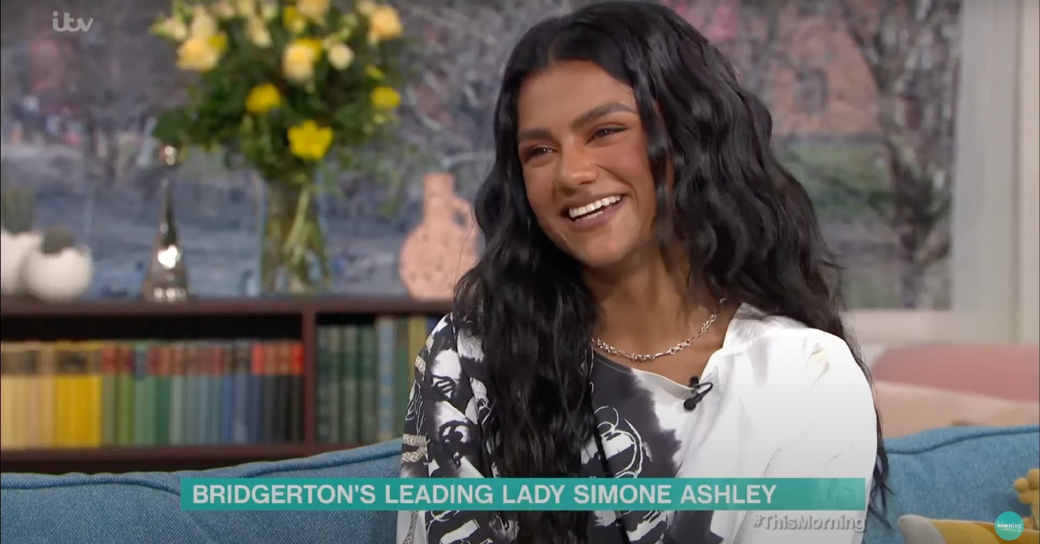Simone Ashley laughs at Vernon Kay on This Morning today