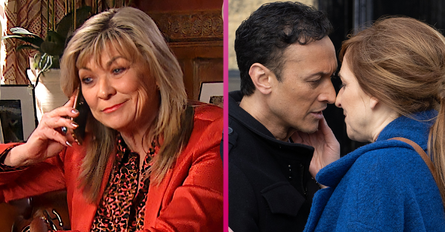 Ememrdalew Kim on phone split with Jai and Laurel close together in an embrace