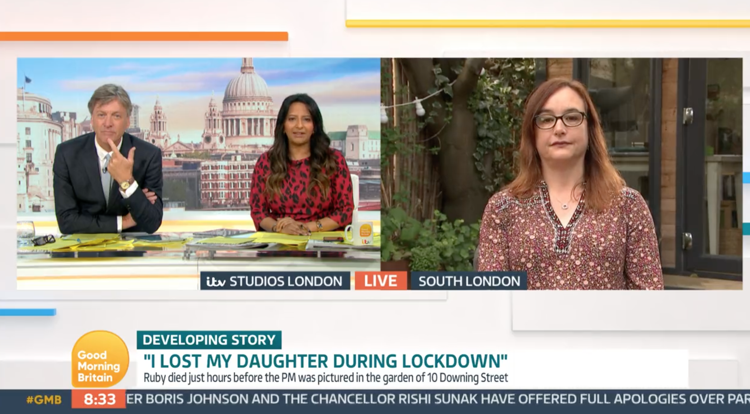 Ranvir and Richard hosting GMB today with a grieving mother