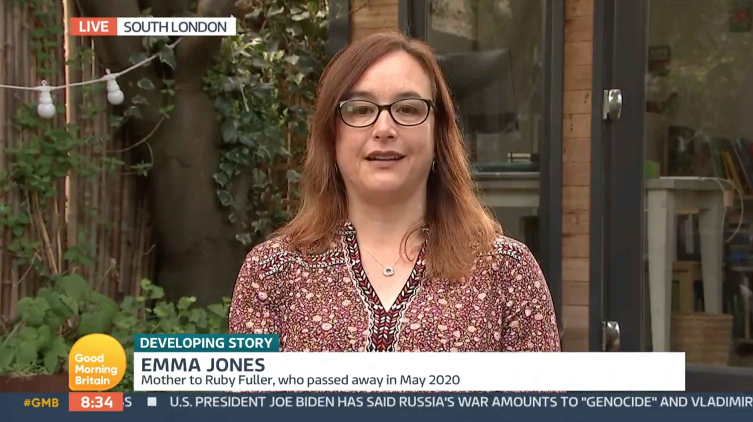 Emma Fuller talking about her daughter's death on GMB today