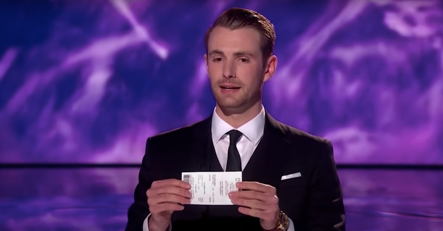 Richard Jones holding a receipt on BGT