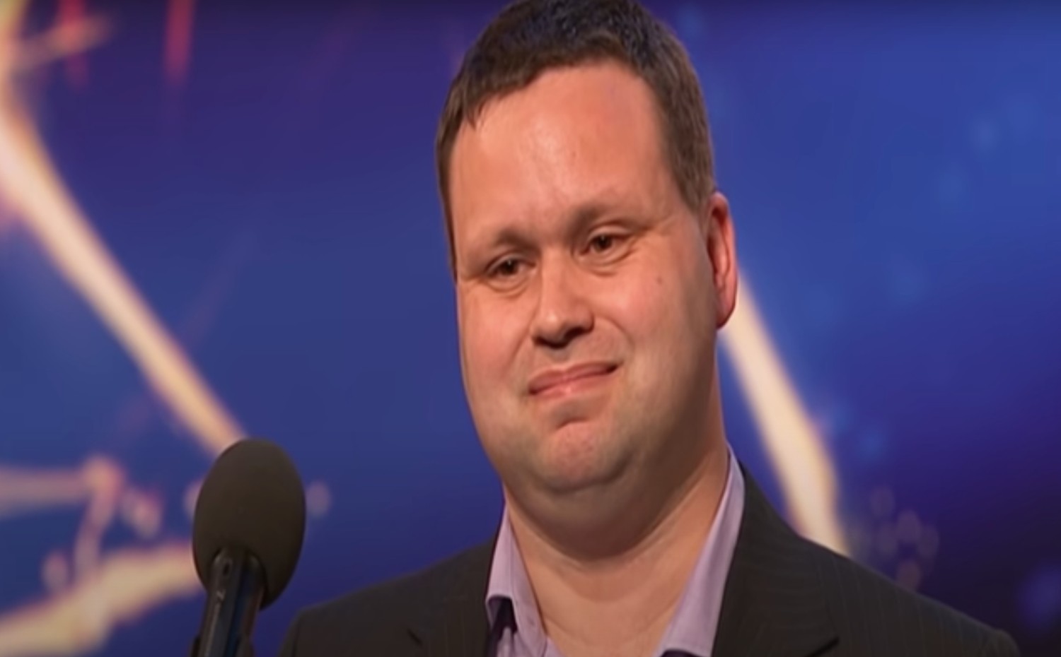 Paul Potts smiling on Britain's Got Talent