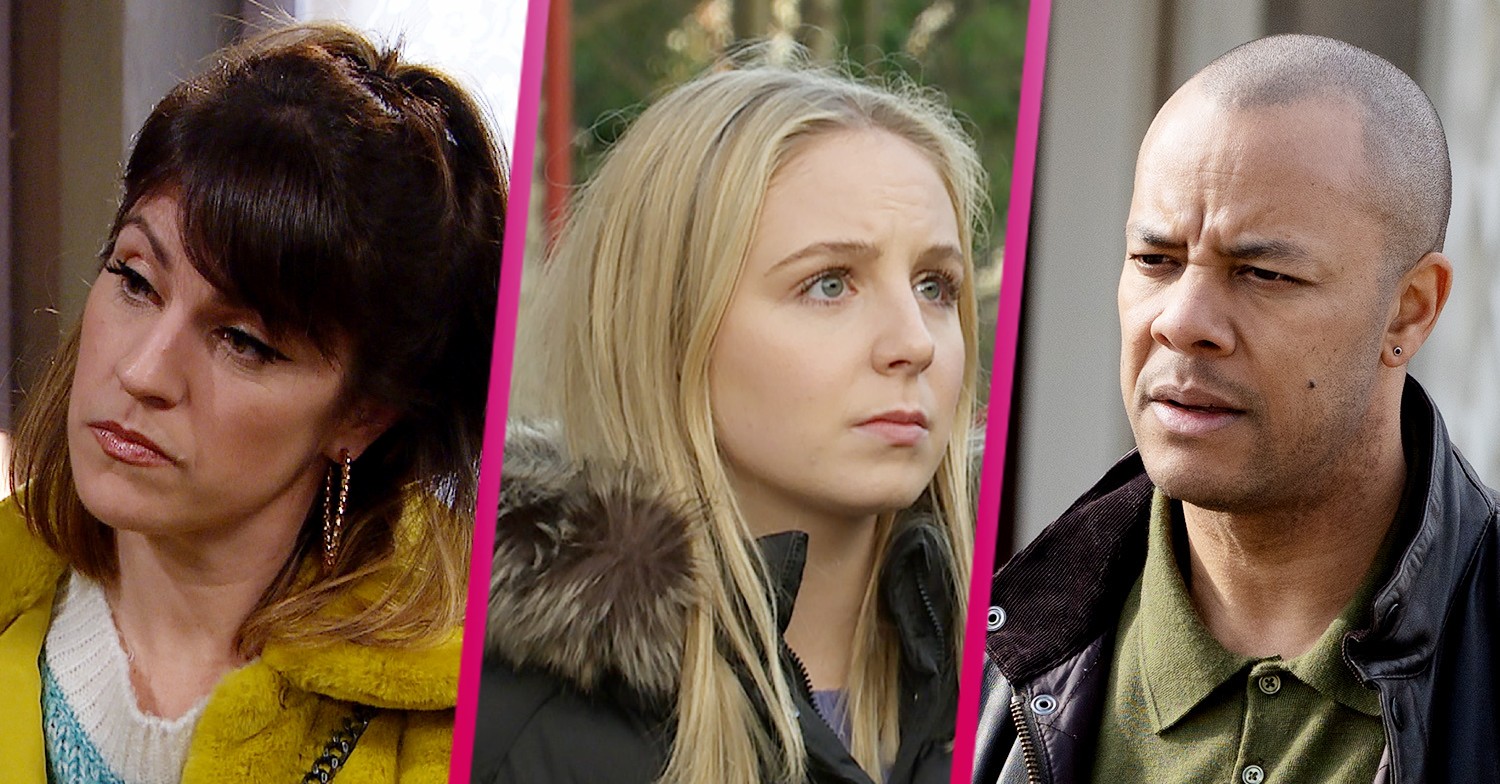 Kerry Belle Al looking shocked in Emmerdale