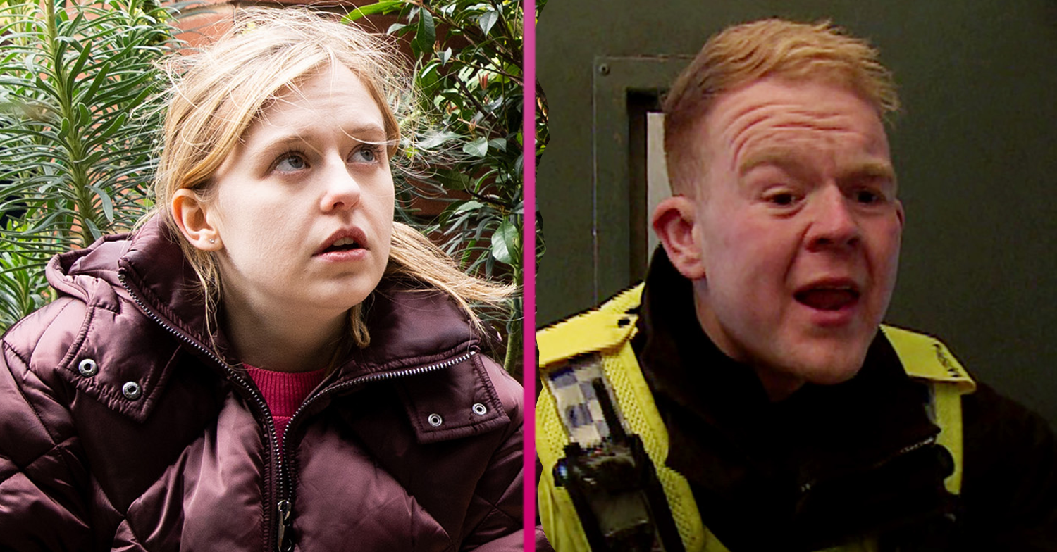 Coronation Street Summer looking sad and Craig looking shocked and shouting