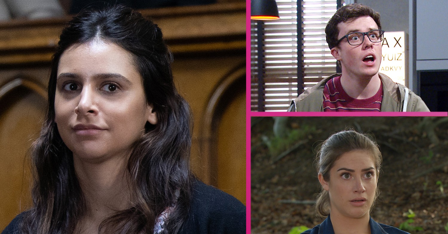 Manpreet Vinny Victoria looking scared in Emmerdale