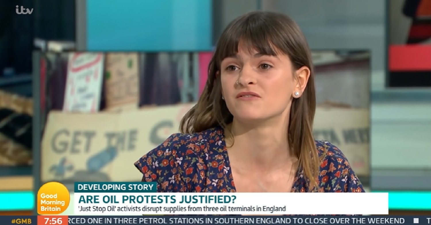 Oil protestor on GMB on April 11, 2022