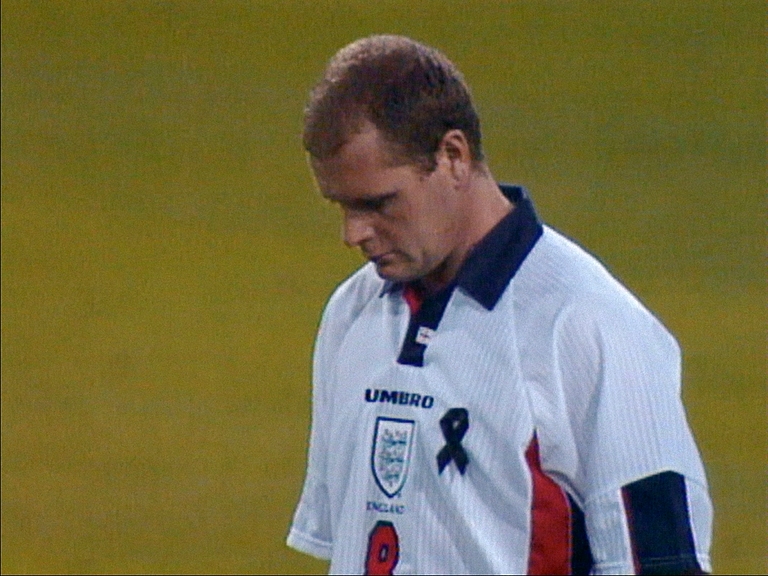 Paul Gascoigne playing football for England 