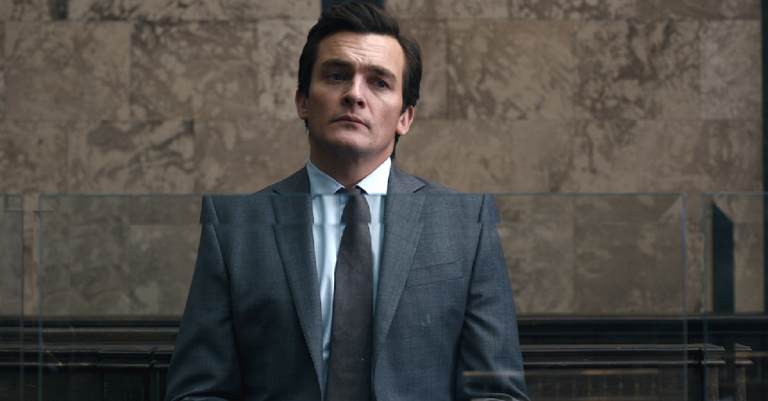 James looking arrogant in Anatomy of a Scandal on Netflix 