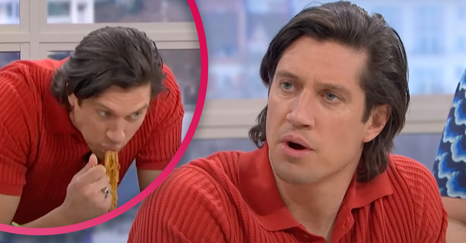 Vernon Kay eating food on This Morning