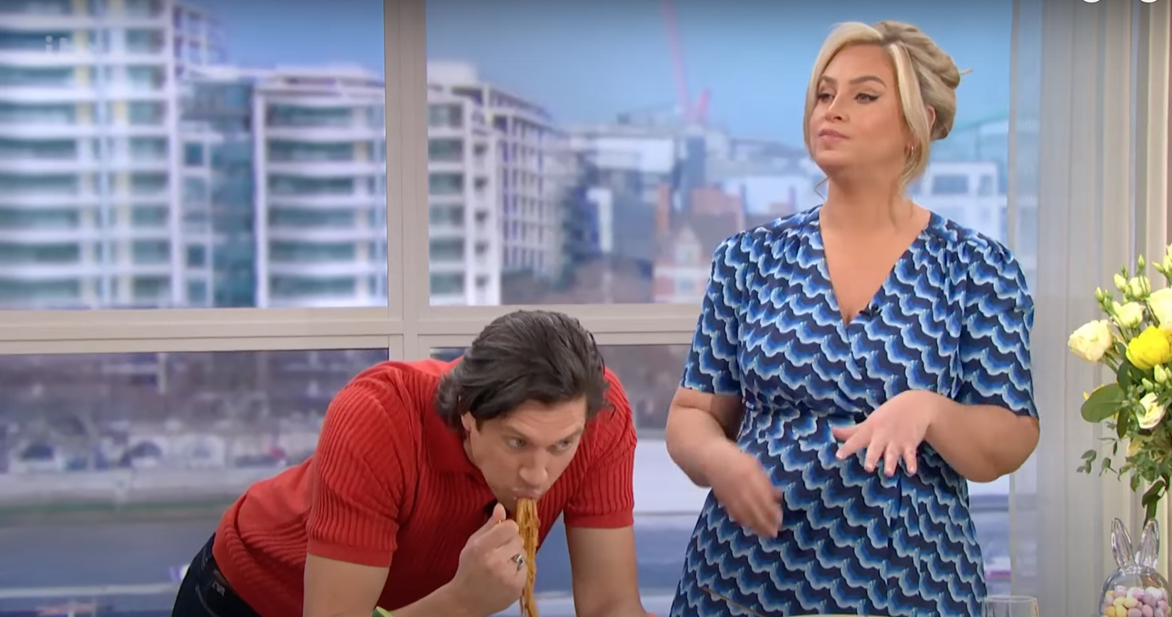 Vernon Kay eating food on This Morning