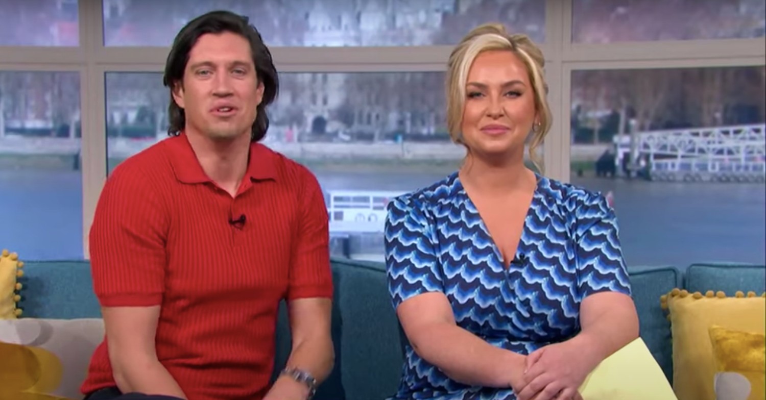 Josie Gibson and Vernon Kay smiling on This Morning