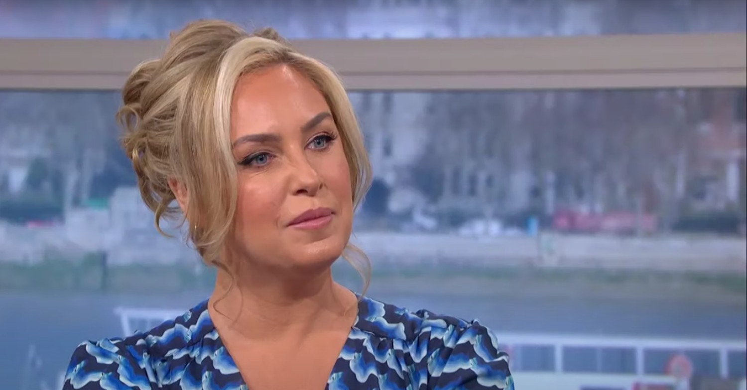 Josie Gibson in a blue dress on This Morning