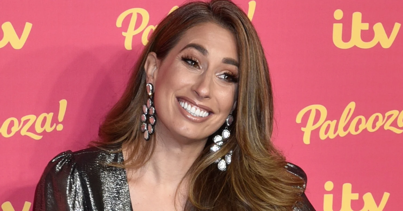 Stacey Solomon smiling on the red carpet