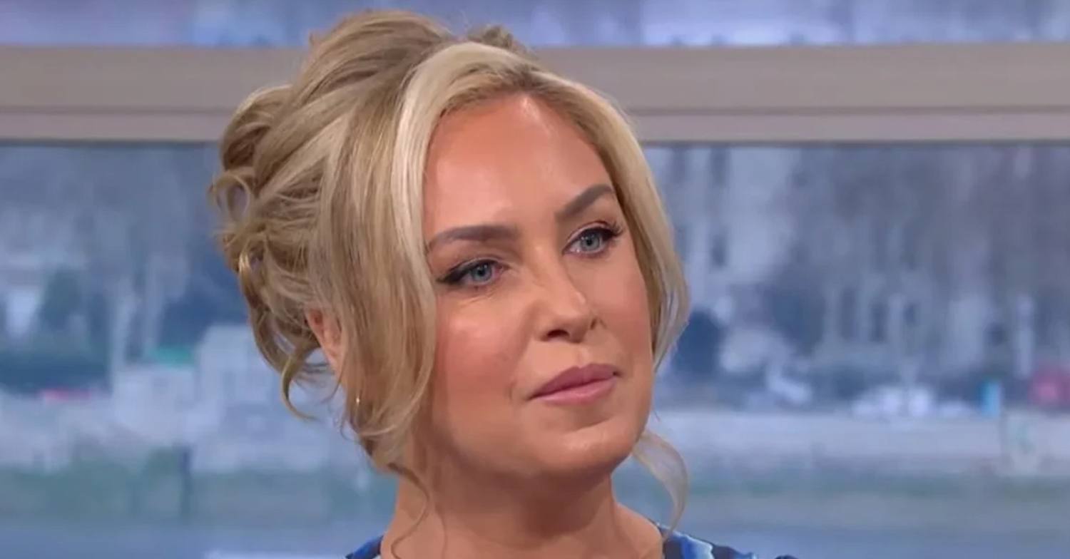 Josie Gibson looking serious hosting This Morning