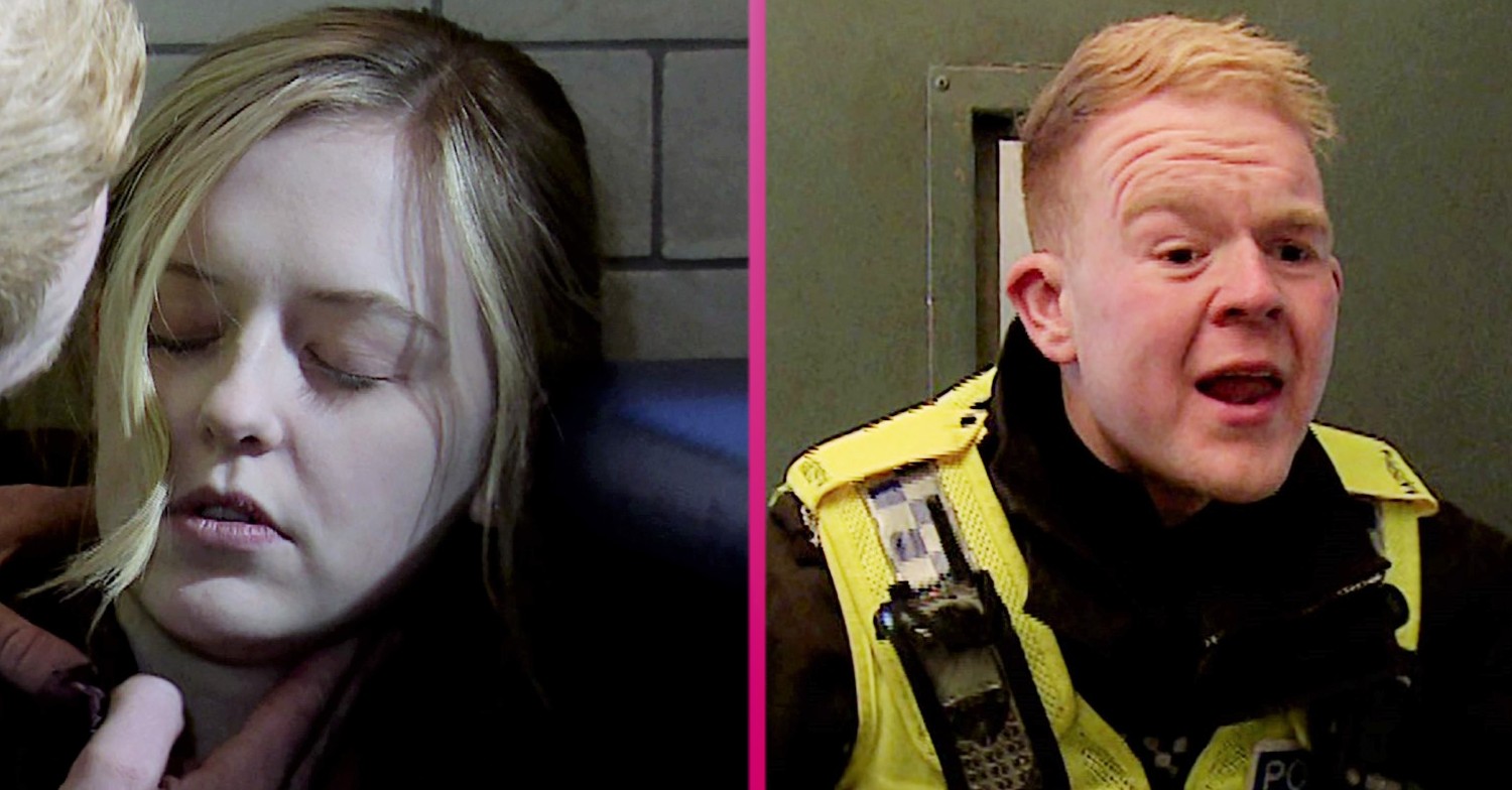 Summer passed out and Craig looking worried in Coronation Street