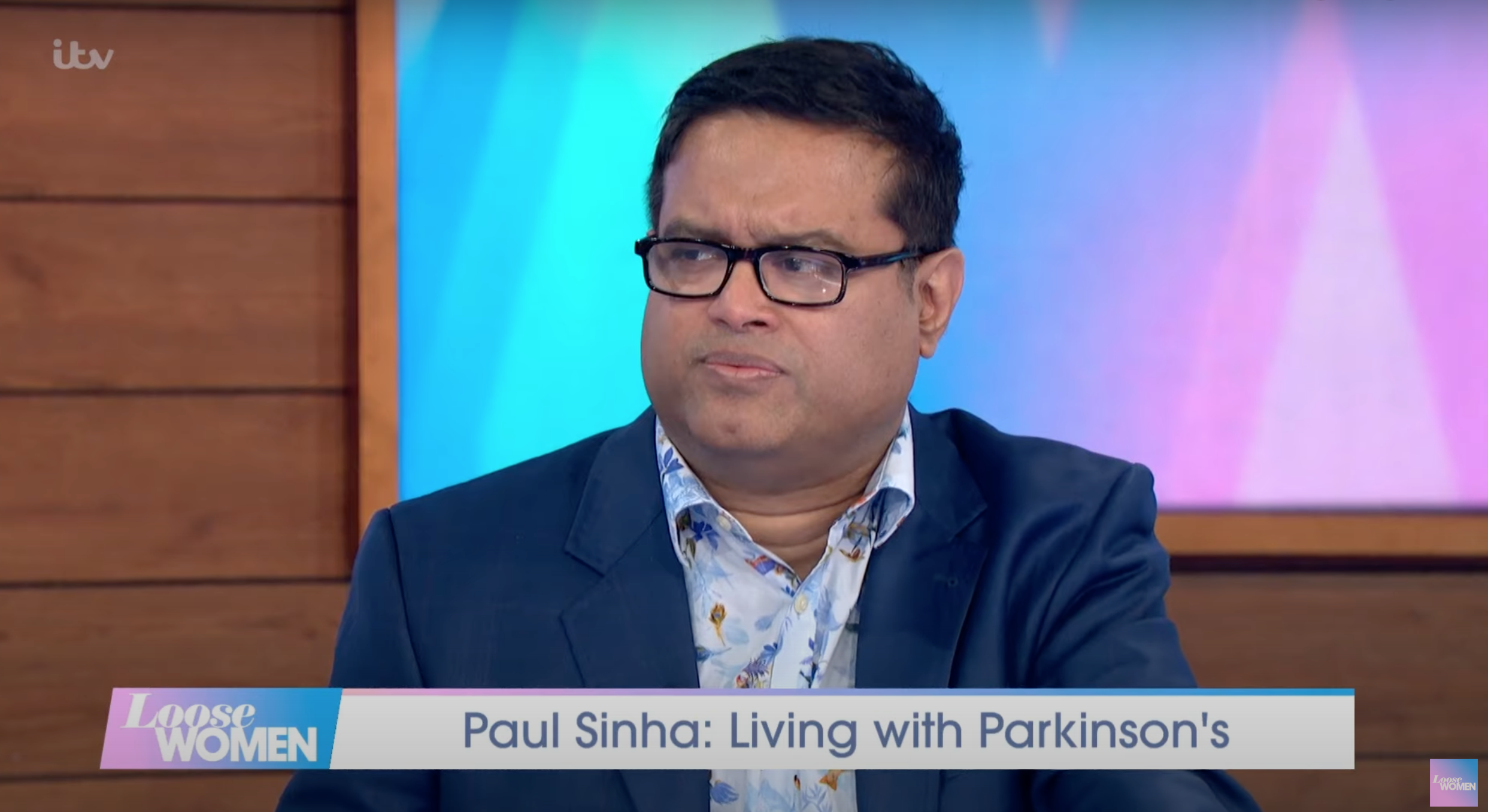 Paul Sinha wearing a blue suit on Loose Women