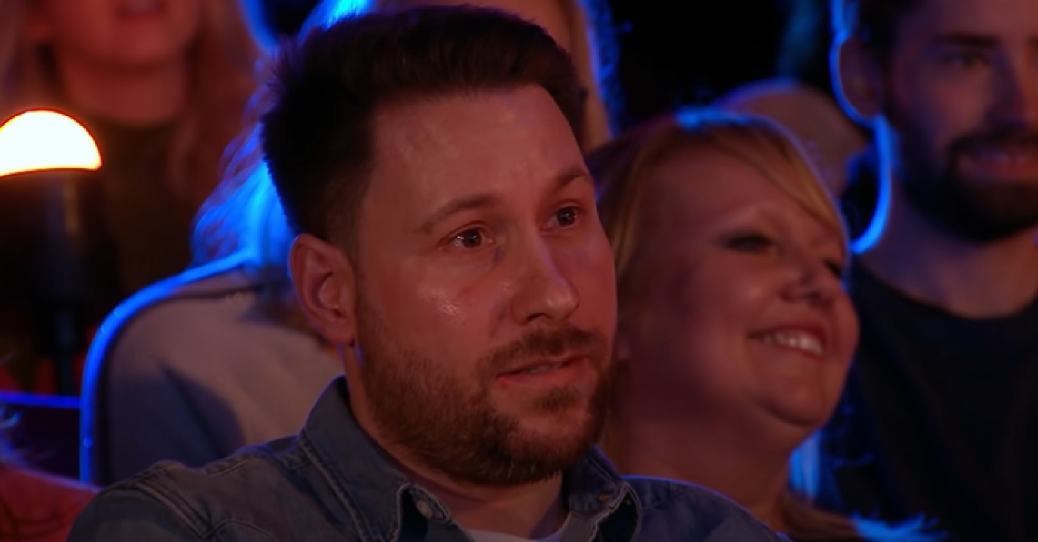 Nick Edwards emotional in the audience on BGT