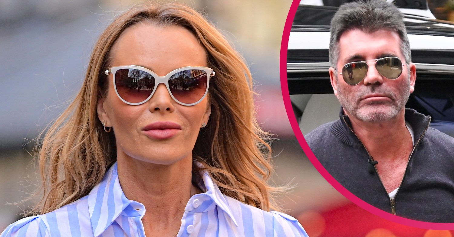 BGT judges Amanda Holden and Simon Cowell wearing sunglasses while out