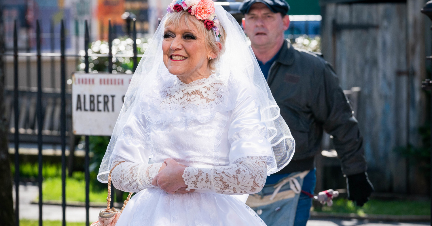 EastEnders Jean in wedding dress on Square