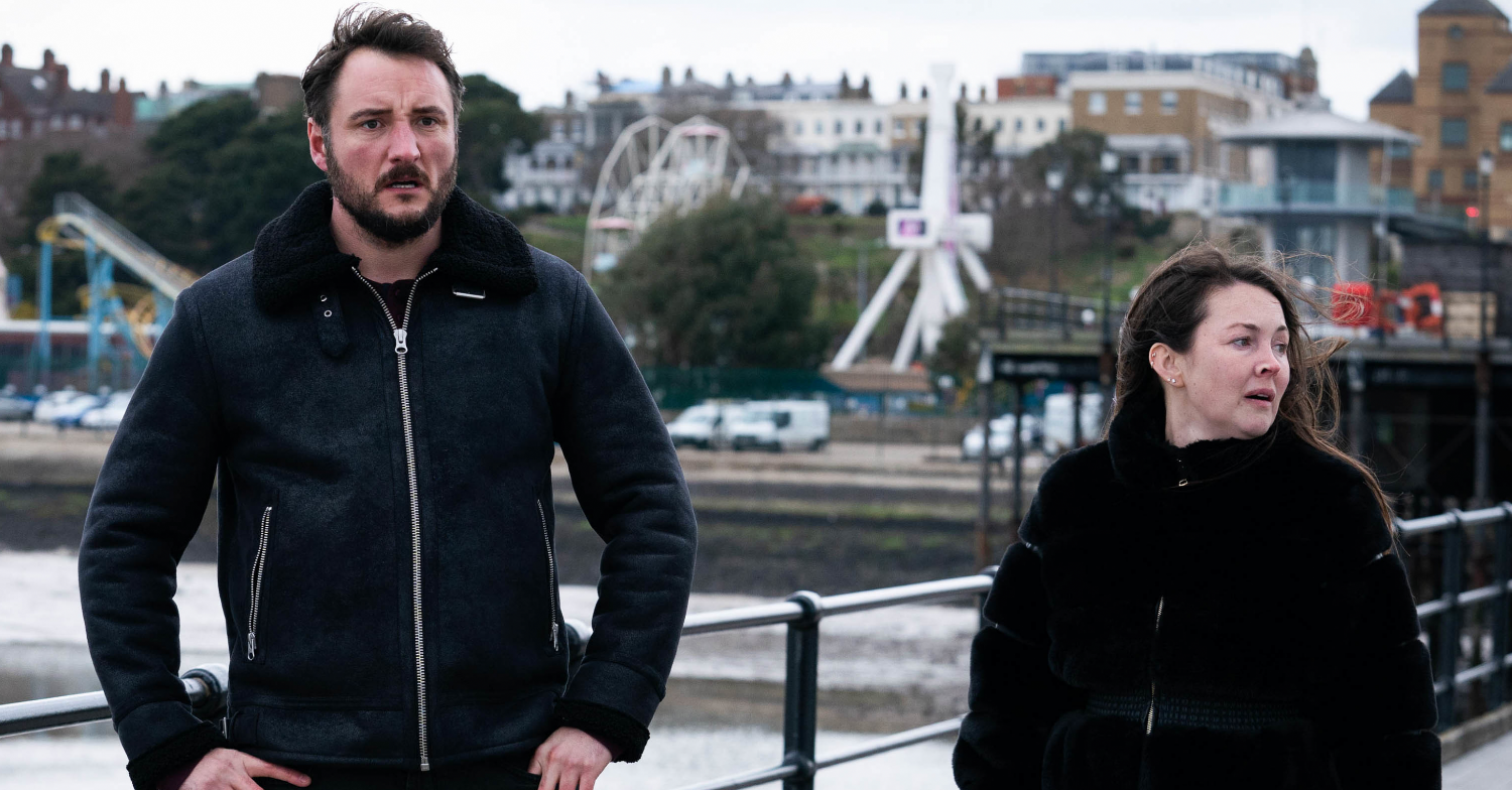 EastEnders Stacey and Martin in Southend looking for Jean
