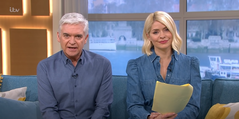 Phillip Schofield and Holly Willoughby speaking to camera on This Morning