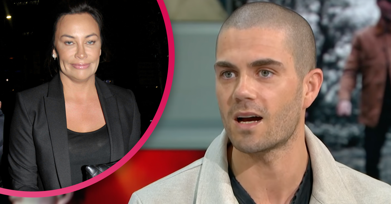 The Wanted star Max George chatting and Stacey Giggs wearing black