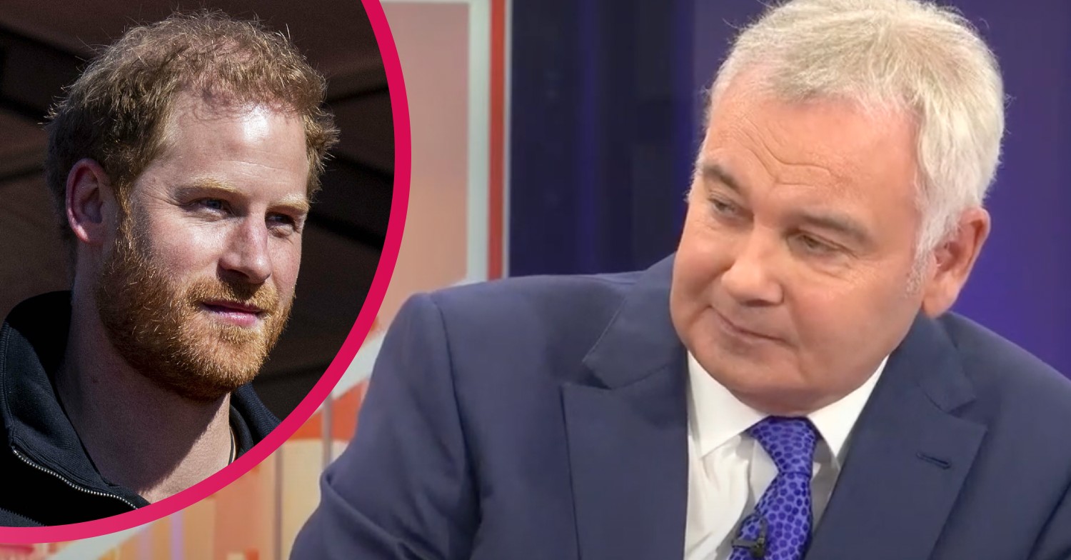 Prince Harry smiling at Invictus Games/Eamonn Holmes looking stern on GB News