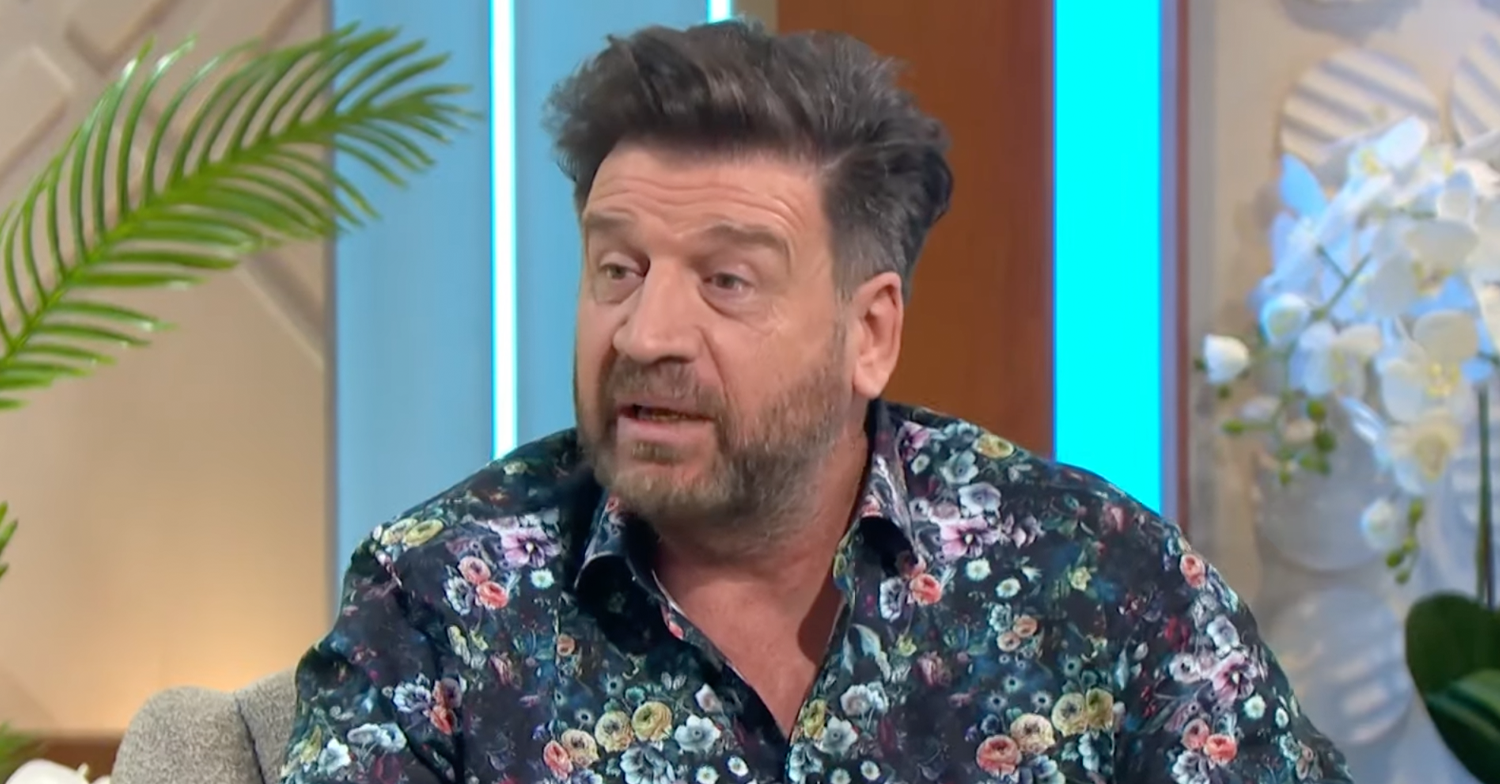 Nick Knowles wearing a floral shirt on Lorraine