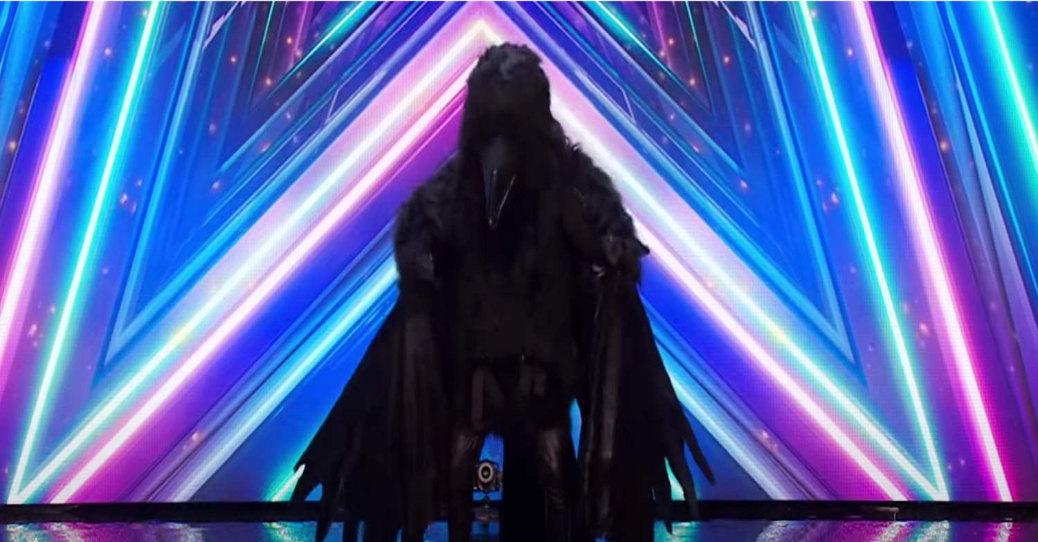BGT 2022 performer in black crow outfit